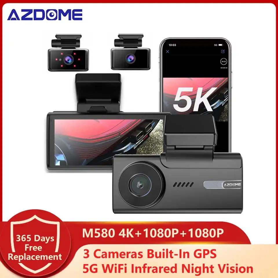 AZDOME M580  DVR 5K  ķ, GPS 3 ī޶, 4K + 1080P + 1080P WiFi    ڵ, 24 ð    ȭ